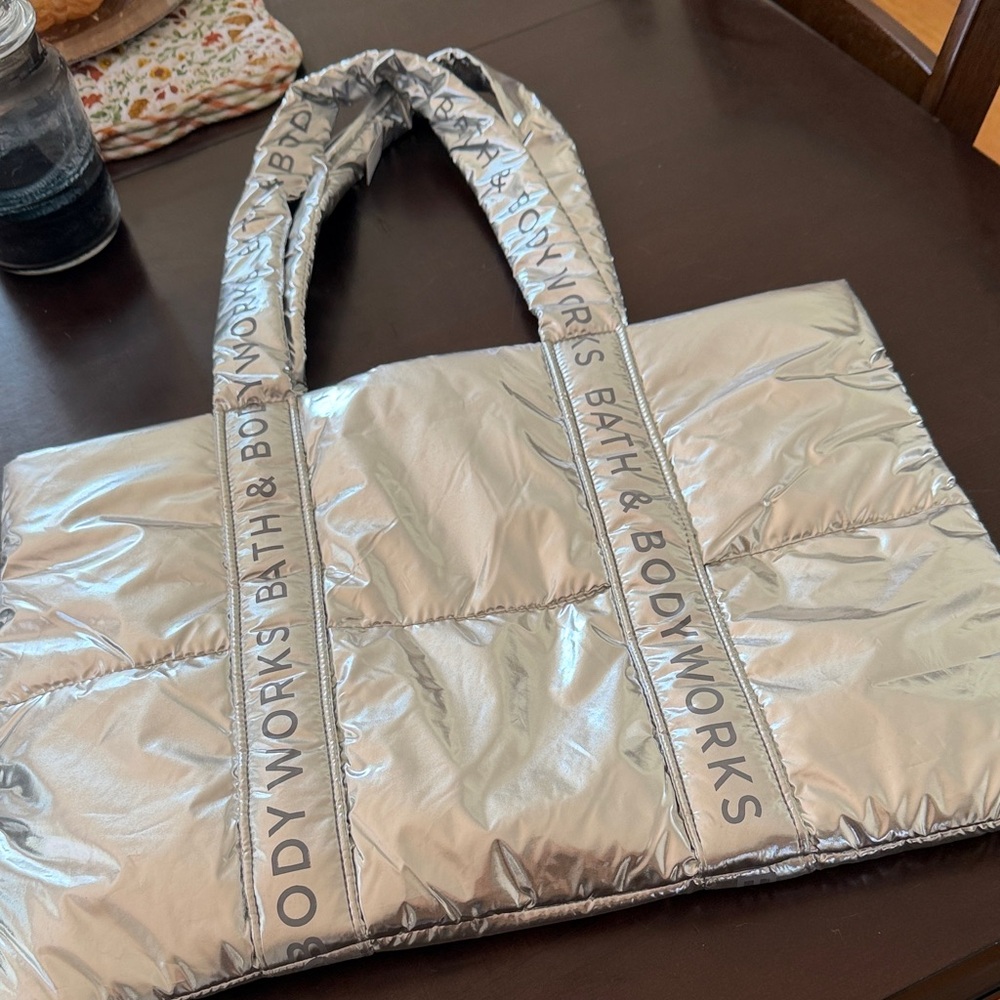 Bath & Body Works Metallic Silver Tote